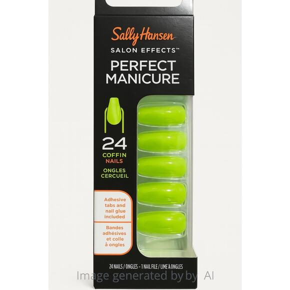 Sally Hansen Perfect Manicure Halloween Press on Nails in Defying Gravi-tea - Picture 1 of 5